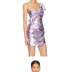 Lamarque Karla metallic Mini Dress in Electric Blue